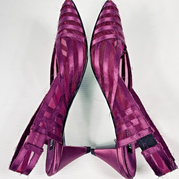 Pedro Garcia Mesh Slingback Low Pumps Women's Sz US 6 / 6.5 EU 37 Purple Magenta - Picture 7 of 13